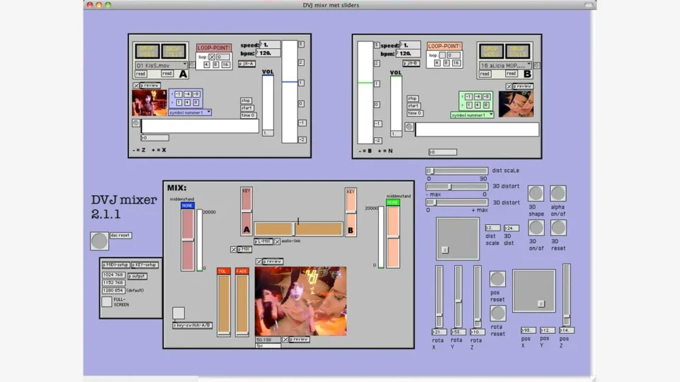 DVJ mixer AV sync software mad with Max MSP Jitter in 2003